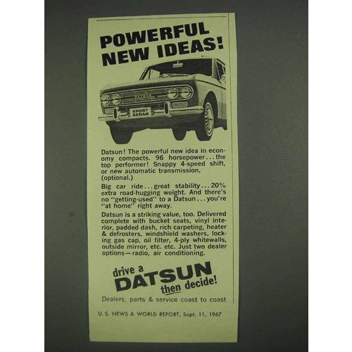 1967 Datsun Sport Sedan Ad - Powerful New Ideas