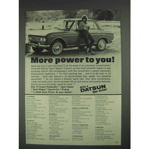 1967 Datsun Sport Sedan Ad - More Power To You