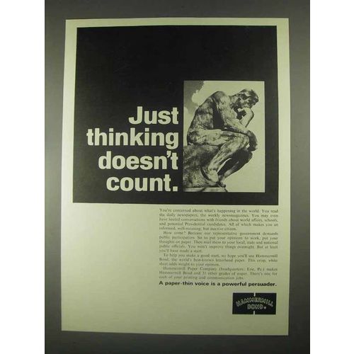 1967 Hammermill Bond Paper Ad - Just Thinking
