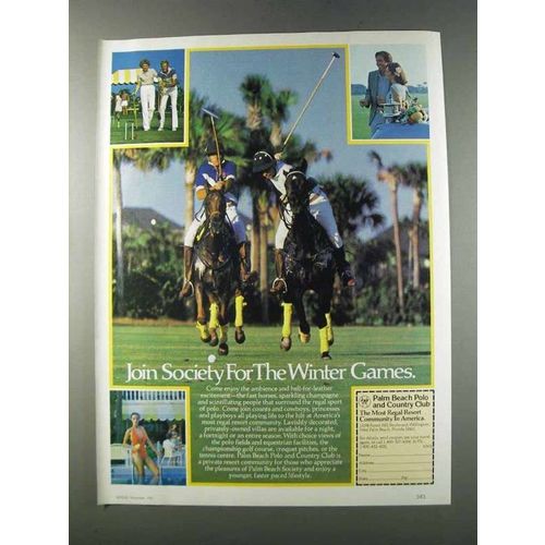 1981 Palm Beach Polo and Country Club Ad - Winter Games