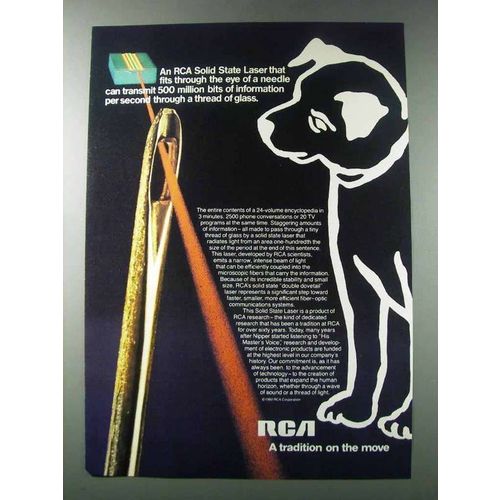 1981 RCA Solid State Laser Ad - Eye of a Needle