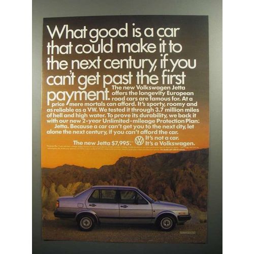 1984 Volkswagen Jetta Ad - Make It To The Next Century