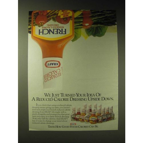 1989 Kraft French Reduced Calorie Dressing Ad - Turned Upside Down