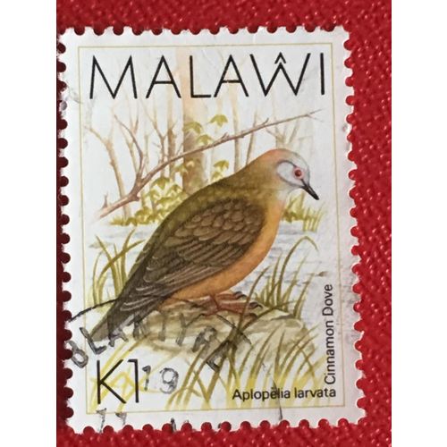 Malawi 1988 Birds K1 Lemon cinnamon Dove Used SG 801 Sc 530 postage Stamp