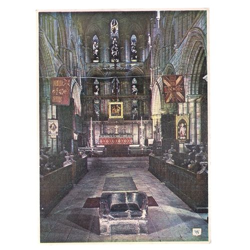 THE CHOIR and SANCTUARY, HEXHAM ABBEY, NORTHUMBERLAND .. unused postcard. =