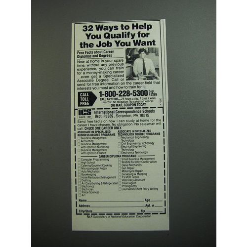 1989 International Correspondence Schools Ad - 32 ways to help you qualify