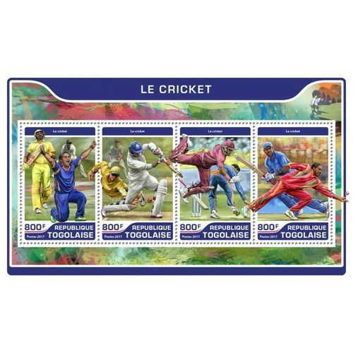 TOGO 2017 SHEET MNH CRICKET SPORTS DEPORTES 2