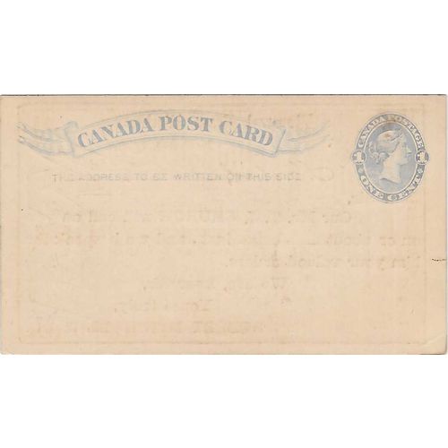 Canada ! #P9 Postal Card c.1890, Montreal Brass Works MINT Fancy Ad card