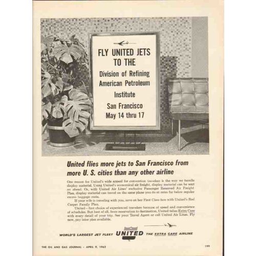 UNITED AIR LINES 1943 Refining American Petroleum Institute vintage ad