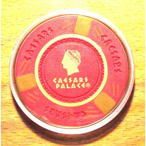 Caesars Palace Poker Chip Golf Ball Marker - Red