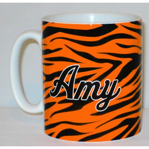 Tiger Skin Mug PERSONALISED With NAME Great Animal Print Big Cat Lover Gift