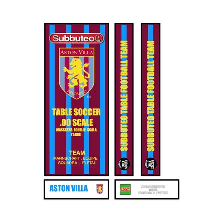 Tabletop Football Subbuteo Box Label Aston Villa (ENG) 1993-95