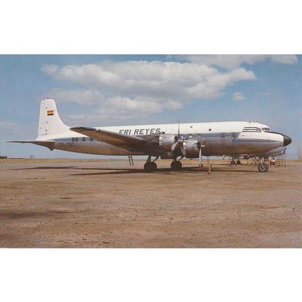 Fri Reyes Douglas DC6 B Civil Aviation Postcard (A18654)