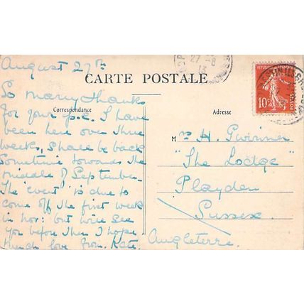 Plestin Les Greves France Postcard 1913 used VGC