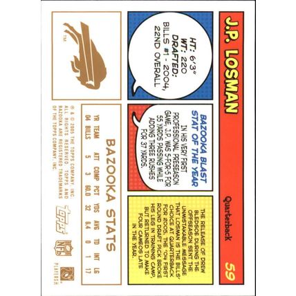 2005 Bazooka J.P. Losman -GOLD #59