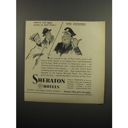 1951 Sheraton Hotels Ad - What's the best hotel in New York?