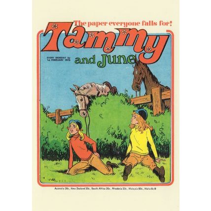 Tammy Show Jumping Disaster 1970s Girls Comic Book Postcard