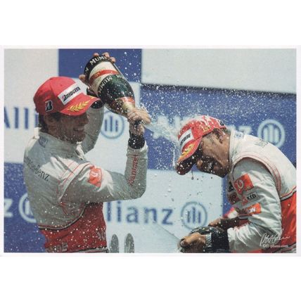 Jenson Button Mercedes Benz F1 Lewis Hamilton Rare Postcard
