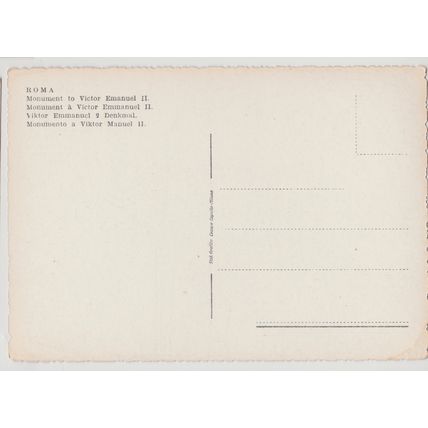 Postcard Monument to Victor Emmanuel II, Rome, Italy. Unposted. #2