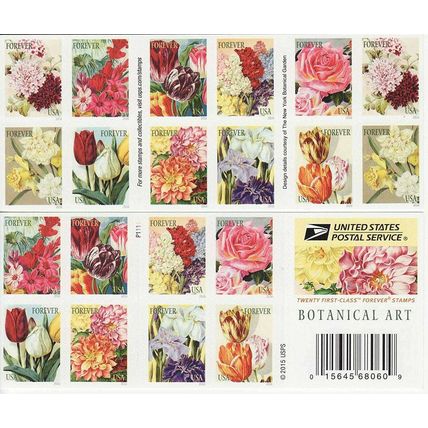 Botanical Art Booklet Pane of 20 - Postage Stamps Scott 5051c