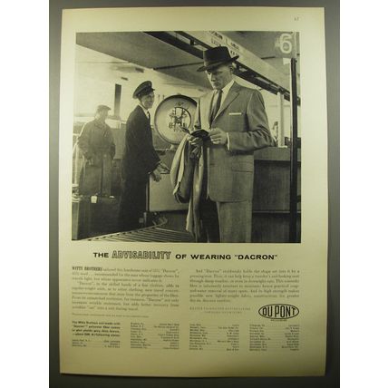 1954 Du Pont Dacron Witty Brothers Suit Ad - The advisability of wearing Dacron