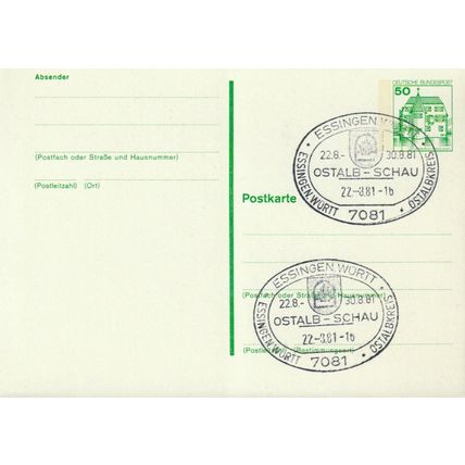 Deutschland SSt. Essingen 'Ostalb-Schau' 1981
