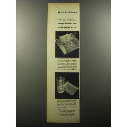 1956 B. Altman & Co. Advertisement - Georges Briard Persian Garden Shrimp Server