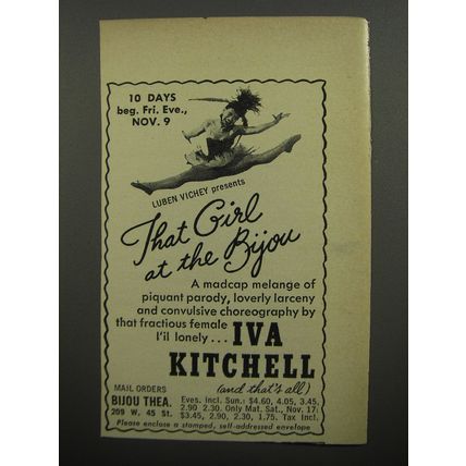 1956 That Girl at the Bijou Play Ad - Luben Vichey presents that girl at Bijou