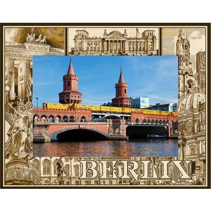 Berlin Laser Engraved Wood Picture Frame Landscape (4 x 6)
