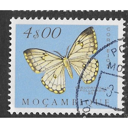 MOZAMBIQUE PORTUGEUSE 1953 BUTTERFLIES 4.00e USED