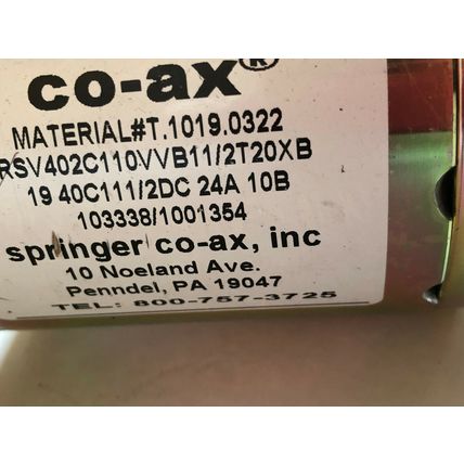 1-1/2 CO-AX RSV 40 NC 19 40C111/2DC 24A,RSV402C110VVB11/2T20XB,VALVE (DAMAGE),CE