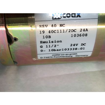 1-1/2 CO-AX RSV 40 NC 19 40C111/2DC 24A,RSV402C110VVB11/2T20XB,VALVE (DAMAGE),CE