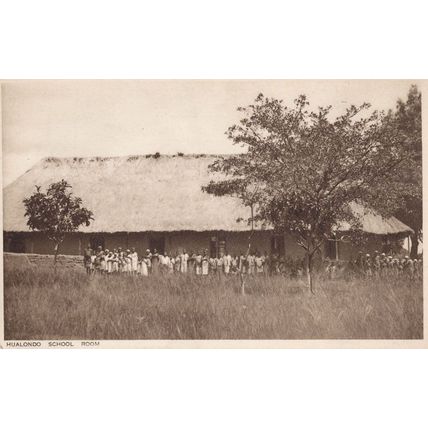 Hualondo School Room Angola Africa Antique Postcard