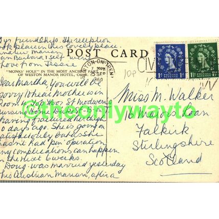 Monks Hole, Weston Manor Hotel, Oxon, Postcard, 1960