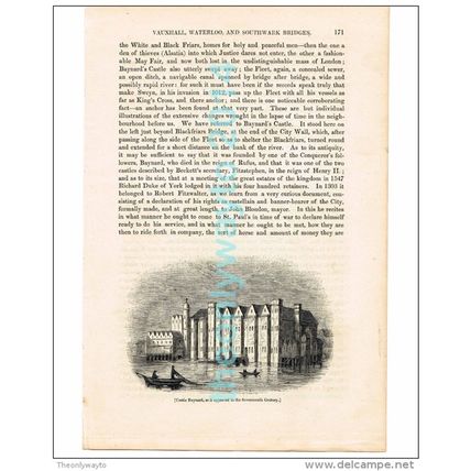 CASTLE BAYNARD, 17thC, LONDON, ENGLAND, BOOK ILLUSTRATION/PRINT, 1842