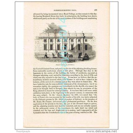 SURGEONS THEATRE, LONDON, ENGLAND, BOOK ILLUSTRATION/PRINT, 1842
