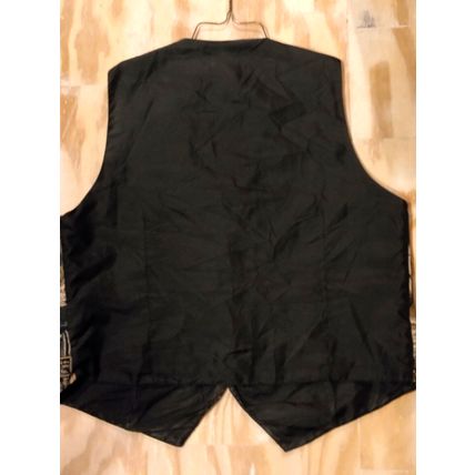 VTG YK "York" Mens Vest Multicolor XL French Wine Bottle Tapestry - Button Front