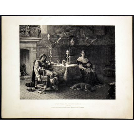 CROMWELL AT RIPLEY CASTLE 1914 George Woolliscroft Rhead Rudolf Lehmann ETCHING