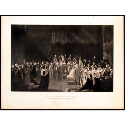 CORONATION OF THE QUEEN - VICTORIA 1896 George Hayter ENGRAVING