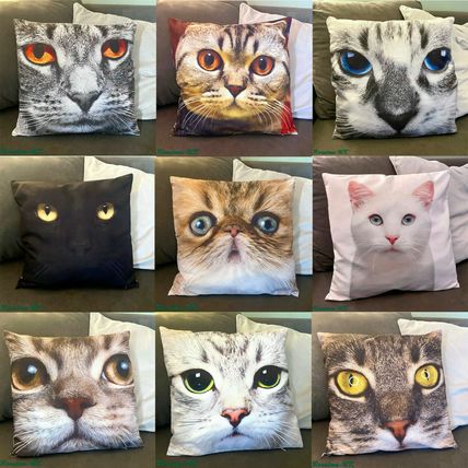 CAT Cushion Animal Cover Printed Pillow CASE Sofa Home Decor 45 x 45cm 18'' UK A