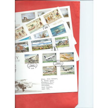 Jersey stamps. 1987 FDC - Aviation History - Jersey Airport, Europa - etc (F389)