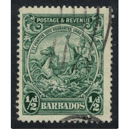 Barbados Inscr 'POSTAGE & REVENUE' ½d T1 1925 Canc SG#230