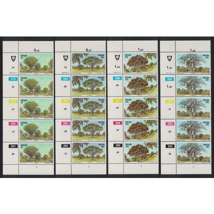Venda Indigenous Trees 1st series 4v Strips 1982 MNH SG#63-66