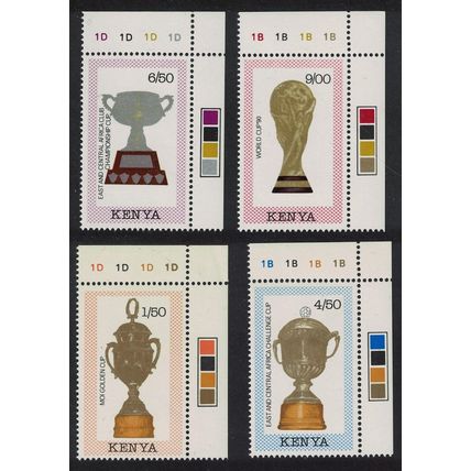 Kenya World Cup Football Trophies 4v Corners 1990 MNH SG#530-533