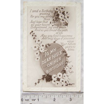 1917 postcard To My Dear Niece On Her Birthday