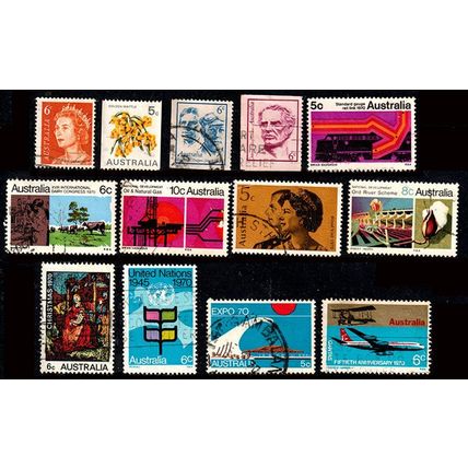 Australia 1970 Mix of 13 Used Stamps as shown #1