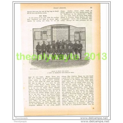 PARTY OF EMIGRANTS F ROM MEDLAND HALL OFF TO CANADA, QUIVER, Illustration, c1897