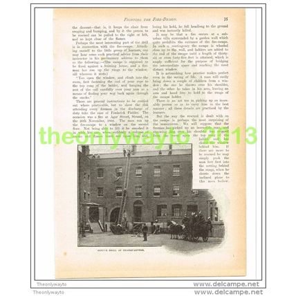 RESCUE DRILL AT FIRE-BRIGADE LONDON HQ, THE QUIVER, Book Illustration, c1897