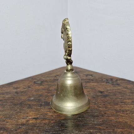 Small Vintage Brass Squirrel Topped Bell