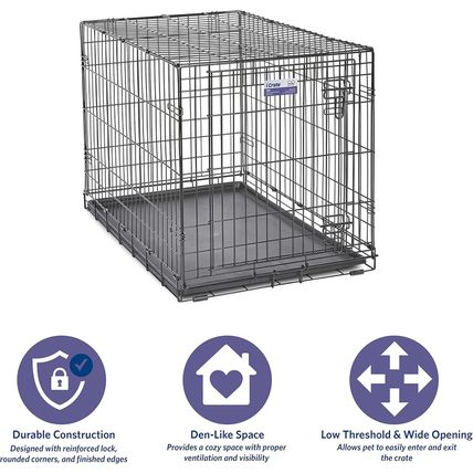 Midwest Homes for Pets Newly Enhanced Single & Double Door Icrate Dog Crate, Inc